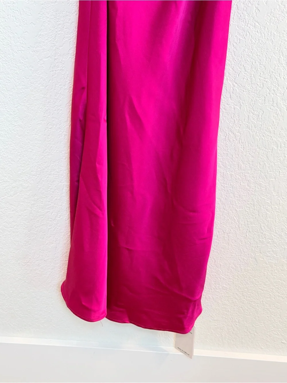 Abercrombie & Fitch Satin Cowl Back Slip Midi Dress in Hot Pink NWT! Size XS